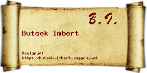 Butsek Imbert névjegykártya